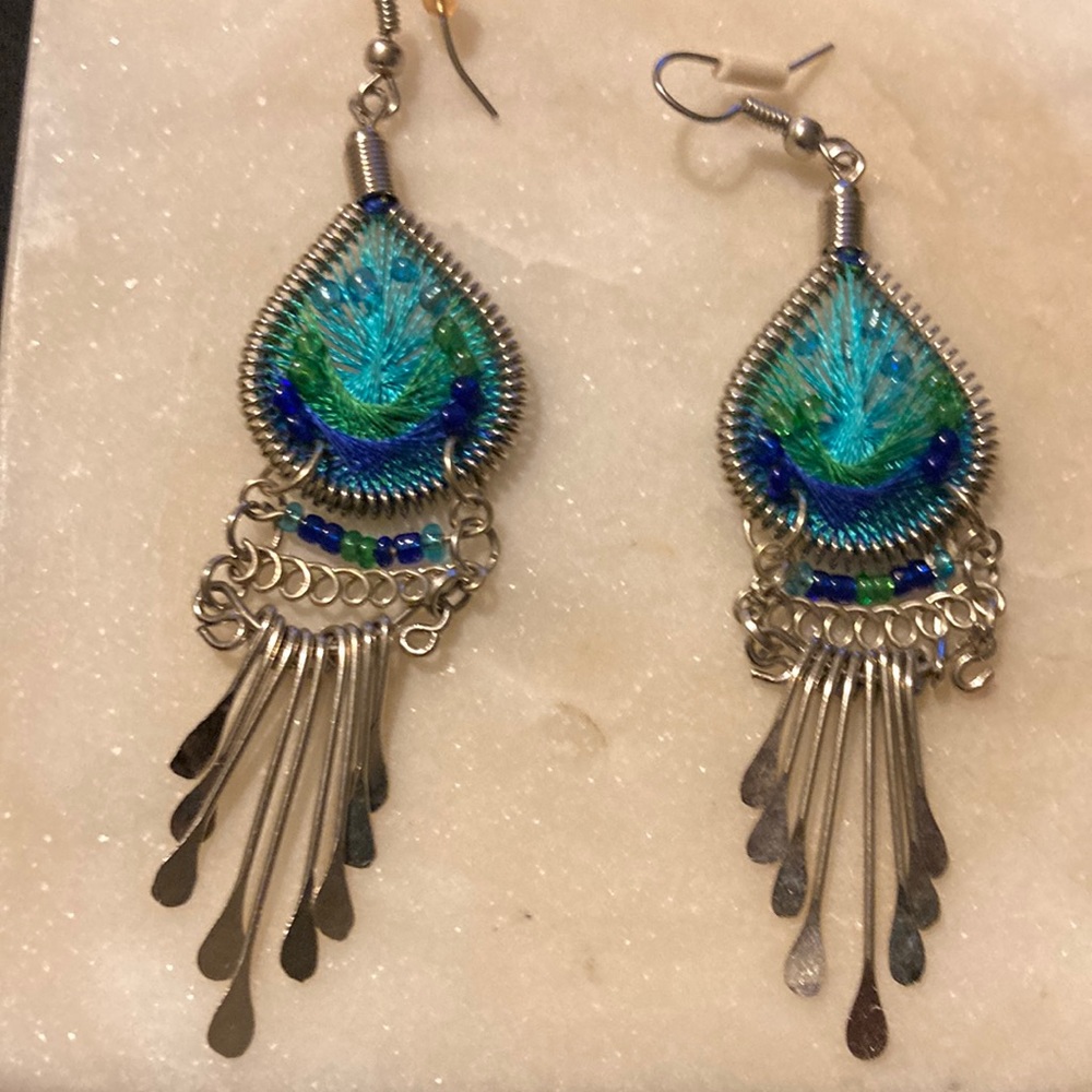 Blue pierced earrings